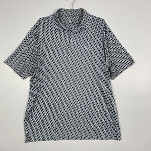 Rhoback Polo Shirt Mens 2XL White Green Michigan Map Golf Performance Short Slve